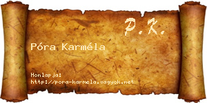 Póra Karméla névjegykártya